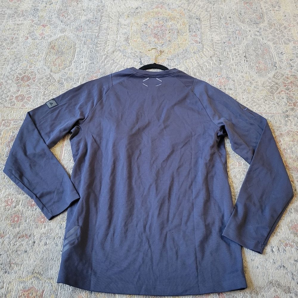 BNWT Blue Mens Golf Adidas Long sleeve Embroidered Top - Picture 8 of 16